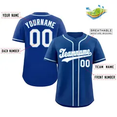 Royal White-Light Blue Hook Baseball Jersey 3