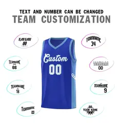 Royal White-Light Blue Side Stripe Fashion Basketball Jersey 4