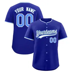 Royal White Light Blue Baseball Jersey 1