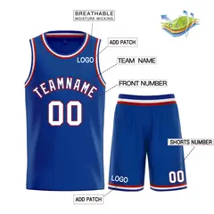 Royal White-Maroon Classic Curved Sets Basketball Jersey 3