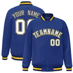 Royal White-Navy Classic Varsity Full-Snap Letterman Jacket 1