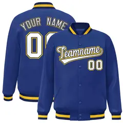 Royal White-Navy Classic Varsity Full-Snap Letterman Jacket 1