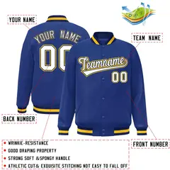 Royal White-Navy Classic Varsity Full-Snap Letterman Jacket 2