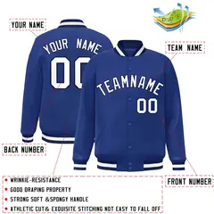 Royal White-Navy Classic Varsity Full-Snap Letterman Jacket 2