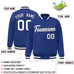 Royal White-Navy Classic Varsity Full-Snap Letterman Jacket 2