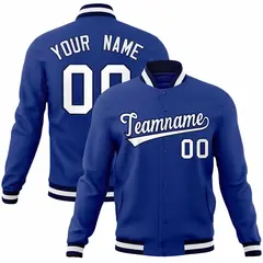 Royal White-Navy Classic Varsity Full-Snap Letterman Jacket 1