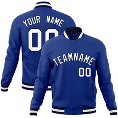 Royal White-Navy Classic Varsity Full-Snap Letterman Jacket 1