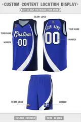 Royal White-Navy Color Block Basketball Jersey 2