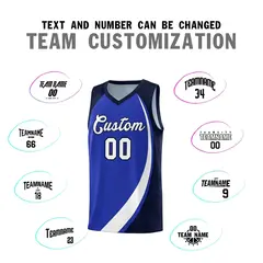 Royal White-Navy Color Block Basketball Jersey 3