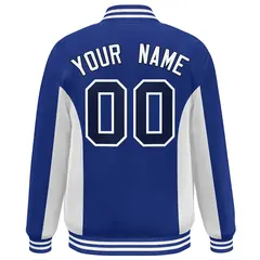 Royal White-Navy Color Block Varsity Letterman Baseball Jacket 4