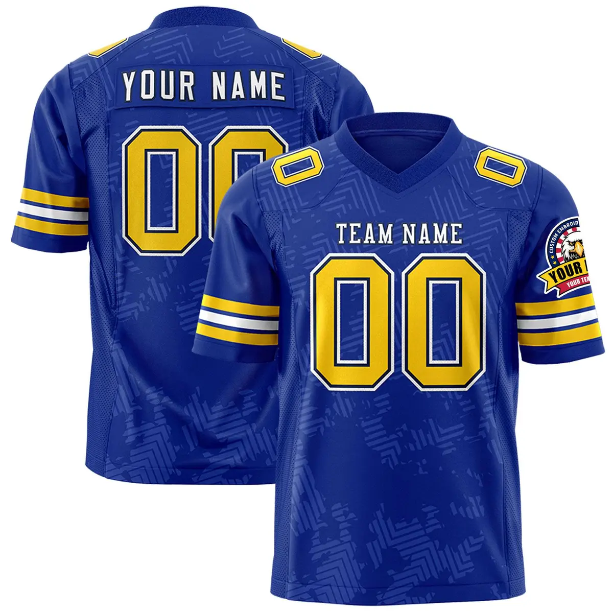 Royal White-Navy Graffiti Line Authentic Football Jersey