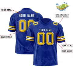 Royal White-Navy Graffiti Line Authentic Football Jersey 2
