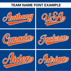Royal White-Orange Color Block Two-Button Softball Jersey 3
