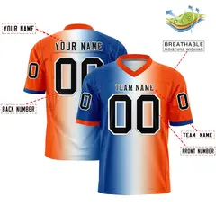 Royal White-Orange Gradient Football Jersey 2