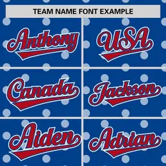 Royal White Polka Dot Graffiti Baseball Jersey 3