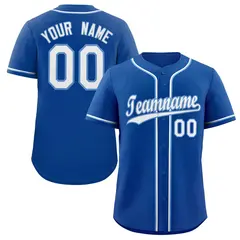Royal White-Powder Blue Classic Style Baseball Jersey
