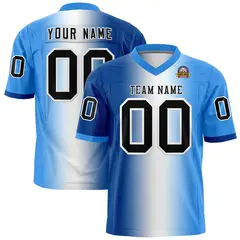 Royal White-Powder Blue Gradient Football Jersey
