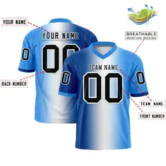 Royal White-Powder Blue Gradient Football Jersey 2