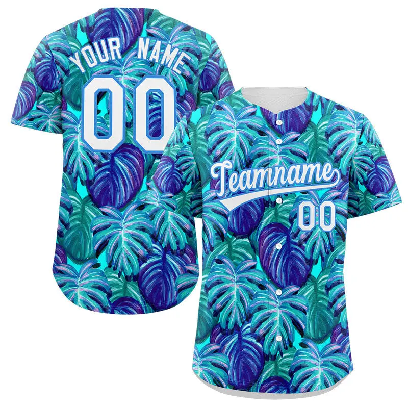 Royal White-Powder Blue Graffiti Authentic Baseball Jersey