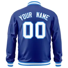 Royal White-Powder Blue Varsity Full-Zip Letterman Bomber Jacket 4