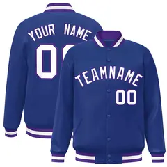 Royal White-Purple Varsity Full-Snap Letterman Jacket 1
