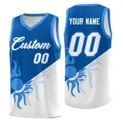 Royal White Radiant Sun Two Tone Basketball Jersey 1