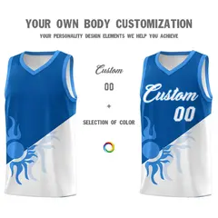 Royal White Radiant Sun Two Tone Basketball Jersey 4