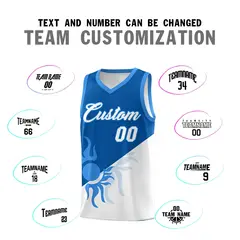 Royal White Radiant Sun Two Tone Basketball Jersey 5