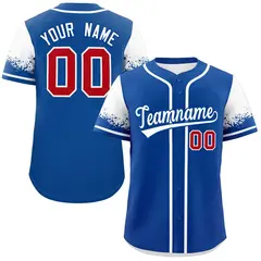 Royal White Raglan Sleeves Authentic Baseball Jersey 1