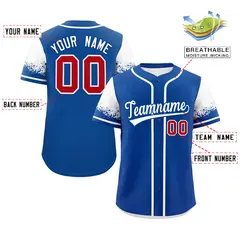 Royal White Raglan Sleeves Authentic Baseball Jersey 2