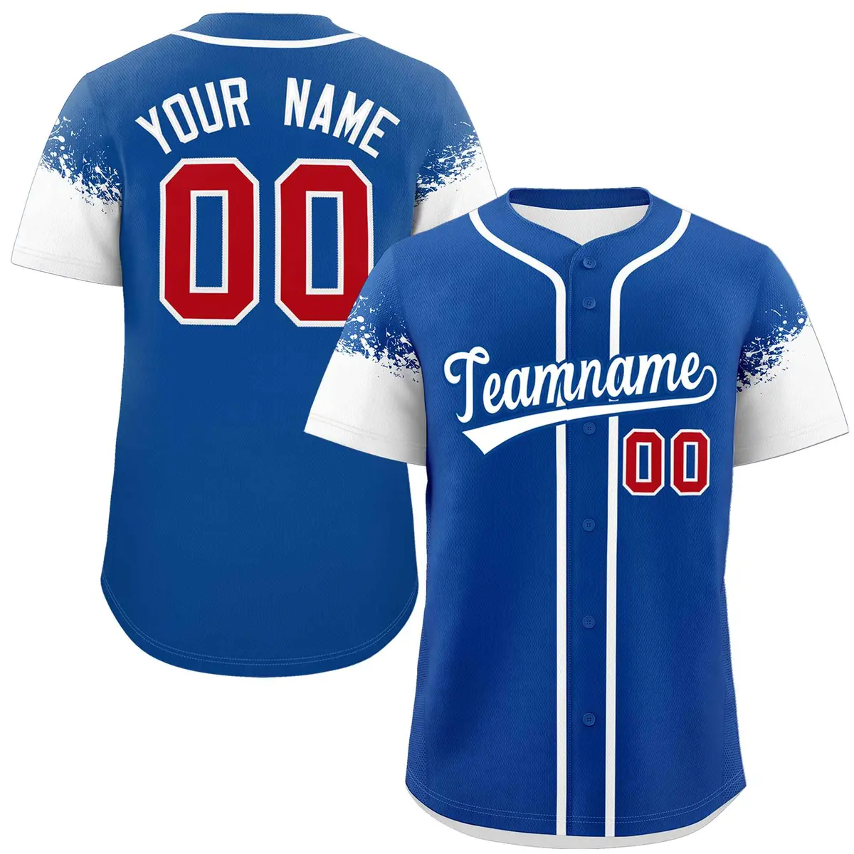 Royal White Raglan Sleeves Authentic Baseball Jersey