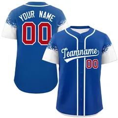 Royal White Raglan Sleeves Authentic Baseball Jersey 1