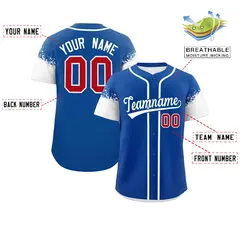 Royal White Raglan Sleeves Authentic Baseball Jersey 2
