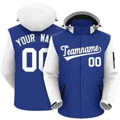 Royal White Raglan Sleeves Waterproof Jacket