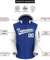 Royal White Raglan Sleeves Waterproof Jacket 2