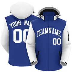 Royal White Raglan Sleeves Waterproof Jacket