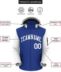Royal White Raglan Sleeves Waterproof Jacket 2