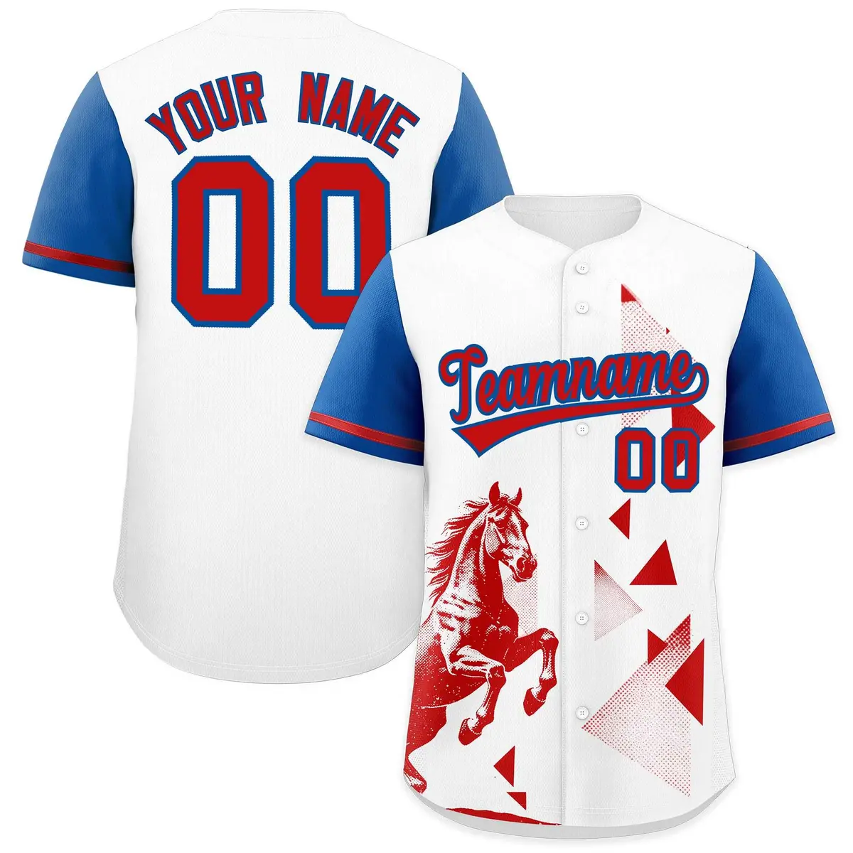 Royal White Raptor Series Raglan Baseball Jersey