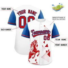 Royal White Raptor Series Raglan Baseball Jersey 2