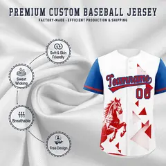 Royal White Raptor Series Raglan Baseball Jersey 3