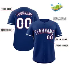 Royal White-Red Authentic Classic Baseball Jersey 3
