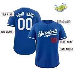 Royal White-Red Authentic Classic Baseball Jersey 3