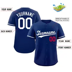 Royal White-Red Authentic Classic Baseball Jersey 2