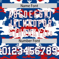 Royal White Red Camo Authentic Baseball Jersey 4