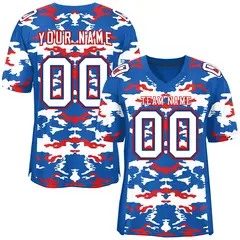 Royal White-Red Camo Authentic Football Jersey