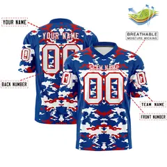Royal White-Red Camo Authentic Football Jersey 2