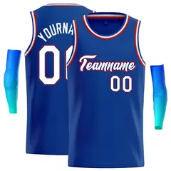 Royal White-Red Classic Basketball Jersey 1