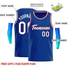 Royal White-Red Classic Basketball Jersey 2