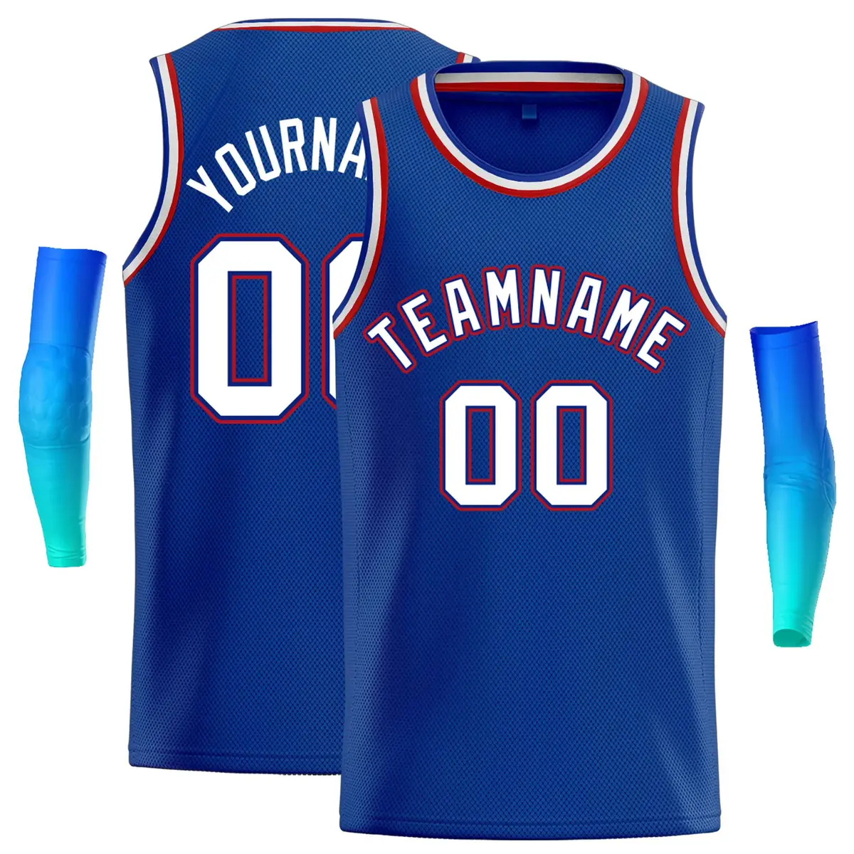 Royal White-Red Classic Basketball Jersey