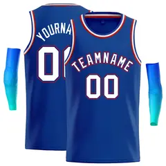 Royal White-Red Classic Basketball Jersey 1